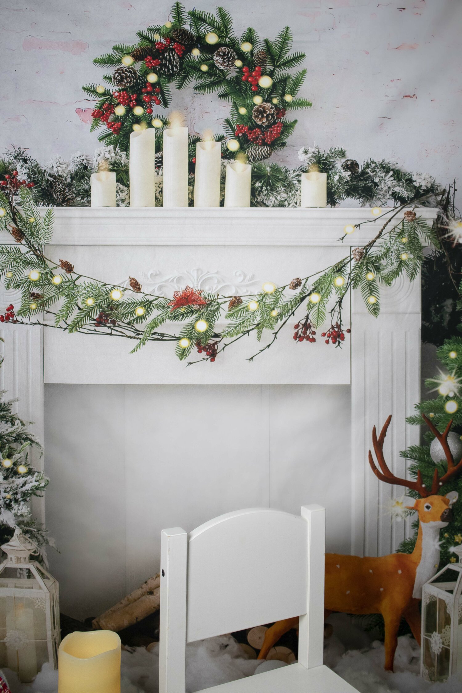 christmas background with chair