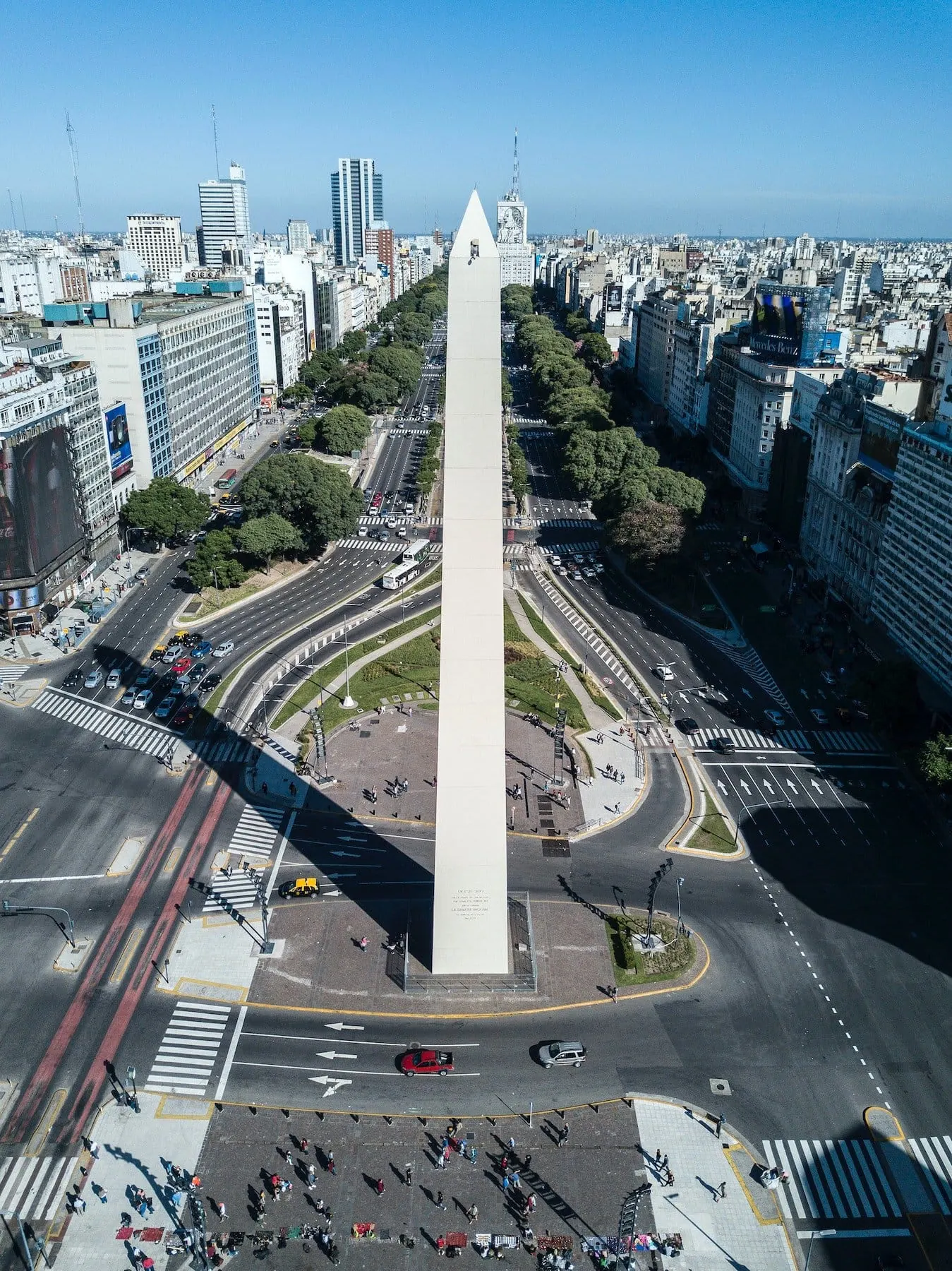 Obelisco vista aérea en CABA