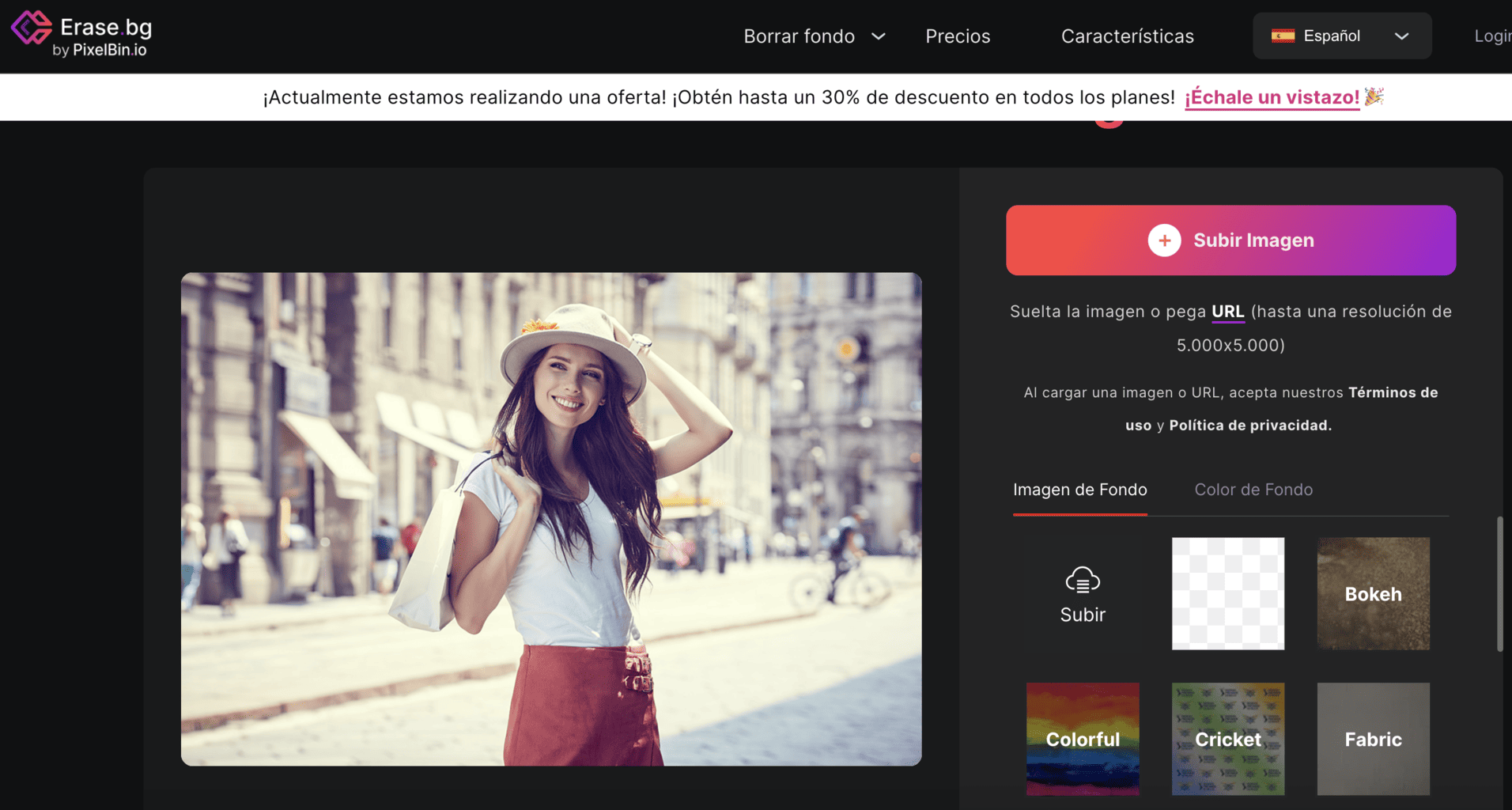 cambiar fondo de foto con Erase