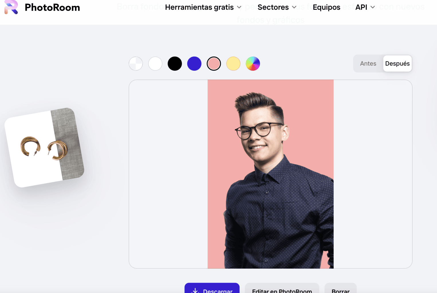 ejemplo cómo cambiar fondo de una imagen