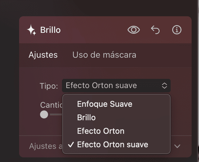 opciones brillo luminar