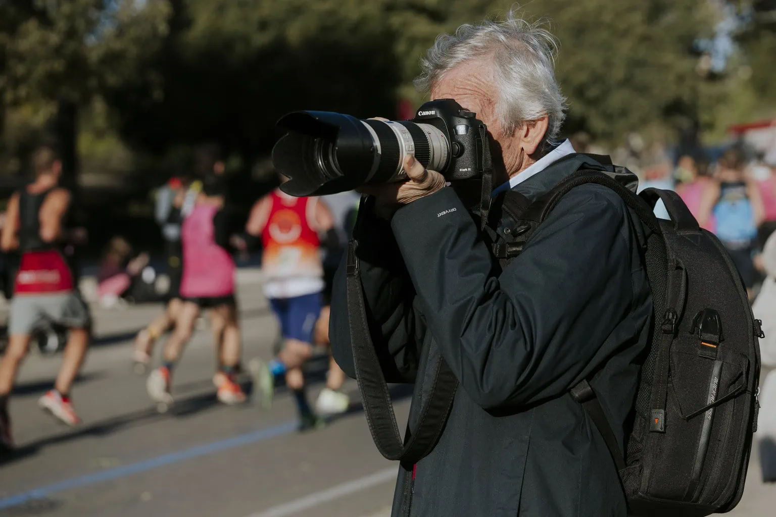 Equipo para fotografiar una carrera