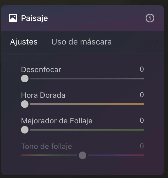 ajustes editar paisaje luminar neo