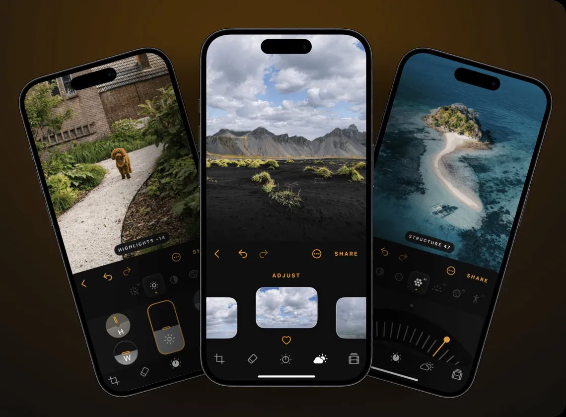 Interface Luminar Mobile editor fotografía en tu móvil