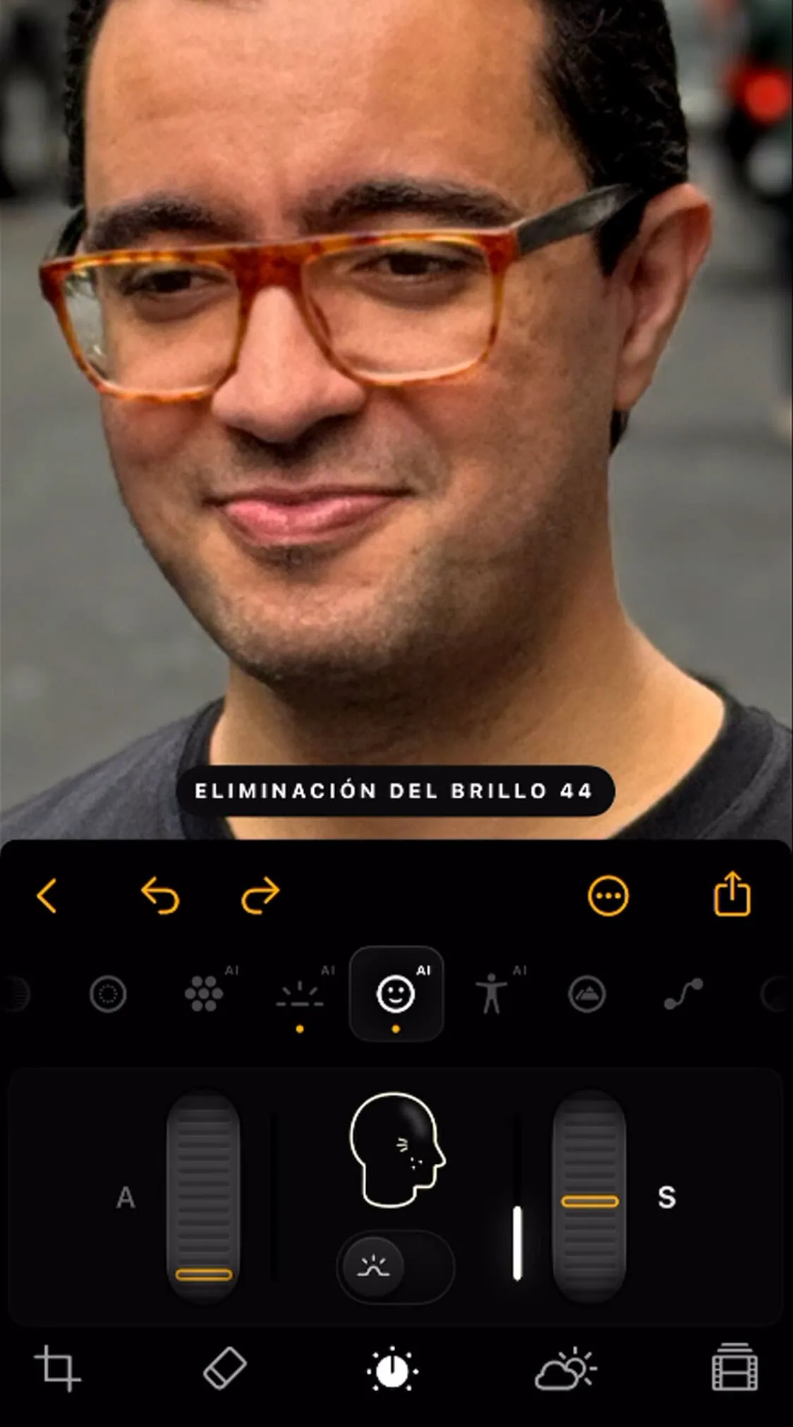 Ajustes Luminar inteligencia artificial brillos en piel