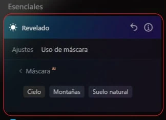 Máscara Inteligencia Artificial en Luminar Neo