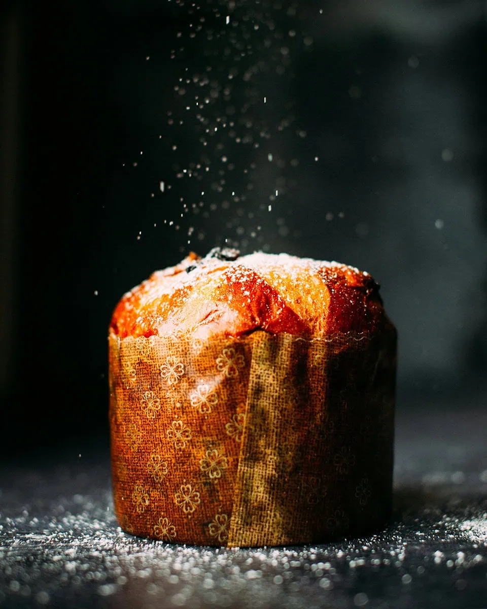fotografías de comida navideña paneton
