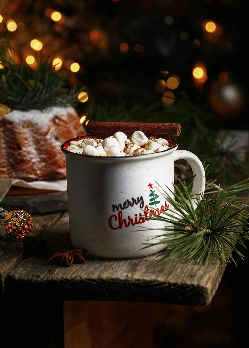 fotografías navideñas creativas de chocolate caliente
