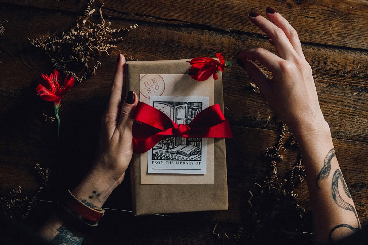 foto cenital de fotografía de navidad creativa