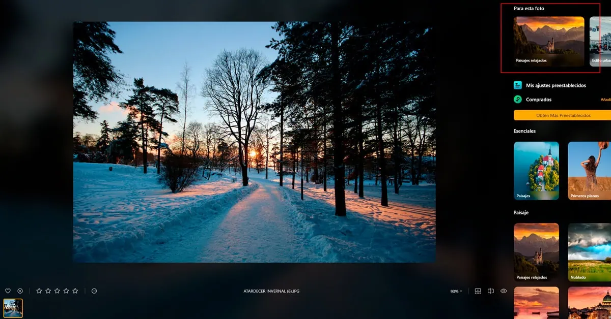 Presets con IA Luminar
