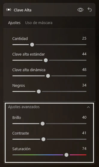 Clave alta en Luminar NEO para Retoque de Piel