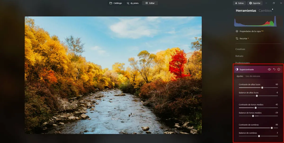 fotos otoñales Luminar
