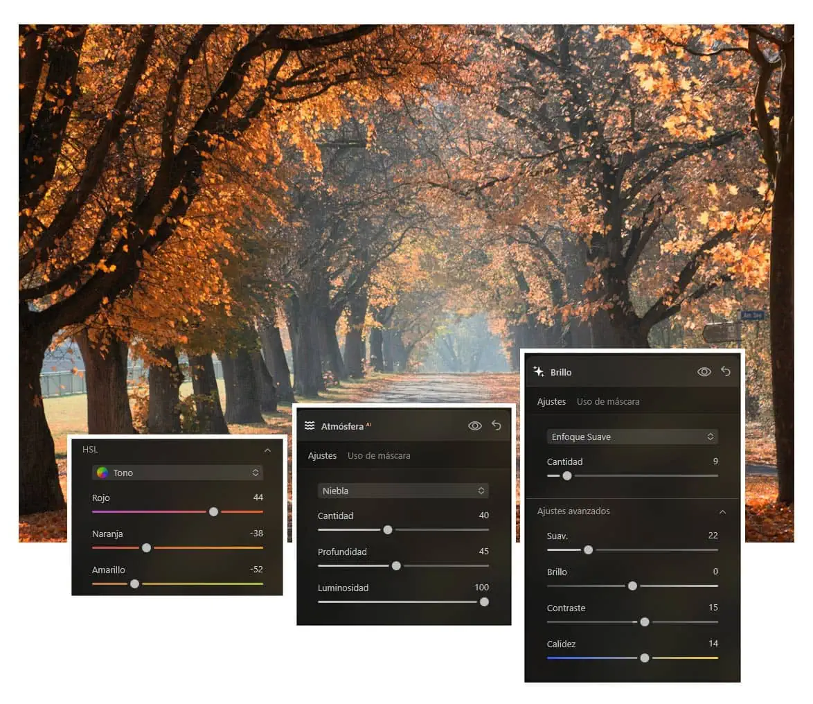 Edición fotos otoñales Luminar